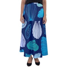 Mega Menu Seashells Flared Maxi Skirt by Mariart