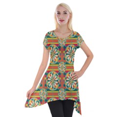 Eye Catching Pattern Short Sleeve Side Drop Tunic by linceazul