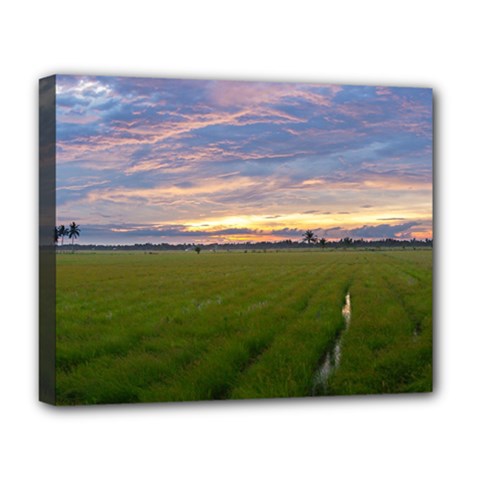 Landscape Sunset Sky Sun Alpha Deluxe Canvas 20  X 16   by Nexatart