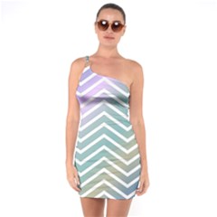 Zigzag Line Pattern Zig Zag One Soulder Bodycon Dress by Nexatart