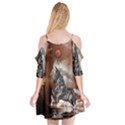 Steampunk, Awesome Steampunk Horse With Clocks And Gears In Silver Cutout Spaghetti Strap Chiffon Dress View2