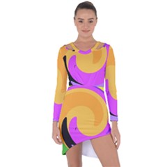 Spiral Digital Pop Rainbow Asymmetric Cut-out Shift Dress by Mariart