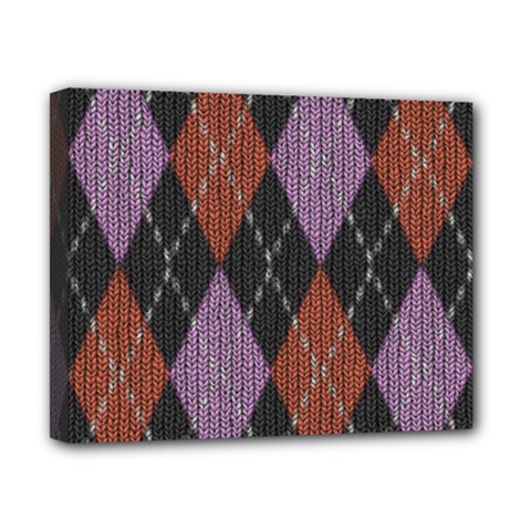 Knit Geometric Plaid Fabric Pattern Canvas 10  X 8  by paulaoliveiradesign
