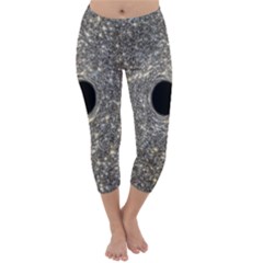 Black Hole Blue Space Galaxy Star Light Capri Winter Leggings  by Mariart
