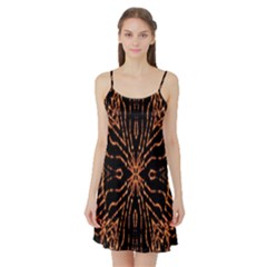 Golden Fire Pattern Polygon Space Satin Night Slip by Mariart
