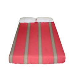 Line Red Grey Vertical Fitted Sheet (full/ Double Size) by Mariart