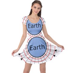 Magnetik Earth s Gravitational Line Triangle Cap Sleeve Dress by Mariart