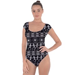 Halloween Pattern Short Sleeve Leotard  by ValentinaDesign