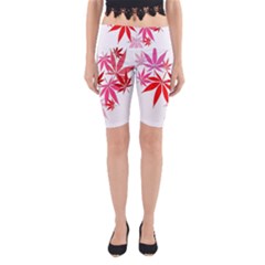 Marijuana Cannabis Rainbow Pink Love Heart Yoga Cropped Leggings by Mariart