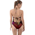 Wonderful Venetian Mask With Floral Elements Halter Cut-Out One Piece Swimsuit View2