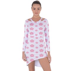 Star Pink Flower Polka Dots Asymmetric Cut-out Shift Dress by Mariart