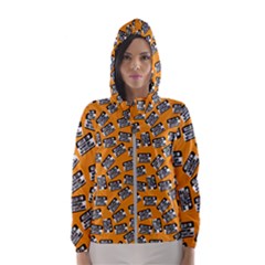 Pattern Halloween  Hooded Wind Breaker (women) by iCreate