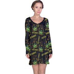 Pattern Halloween Witch Got Candy? Icreate Long Sleeve Nightdress by iCreate
