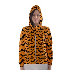 Pattern Halloween Bats  Icreate Hooded Wind Breaker (women) by iCreate