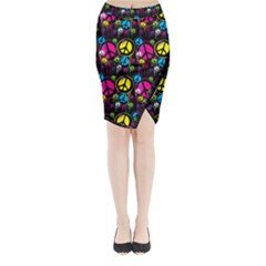 Peace Drips Icreate Midi Wrap Pencil Skirt by iCreate