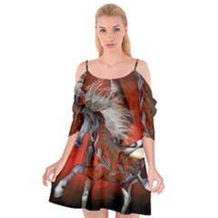 Awesome Steampunk Horse With Wings Cutout Spaghetti Strap Chiffon Dress by FantasyWorld7