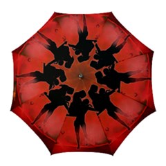 Dancing Couple On Red Background With Flowers And Hearts Golf Umbrellas by FantasyWorld7