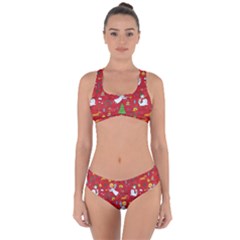 Christmas Pattern Criss Cross Bikini Set by Valentinaart