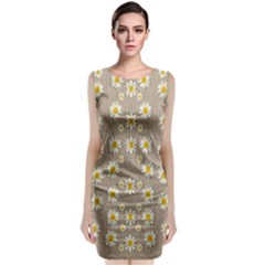 Star Fall Of Fantasy Flowers On Pearl Lace Sleeveless Velvet Midi Dress by pepitasart