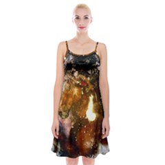 Wonderful Horse In Watercolors Spaghetti Strap Velvet Dress by FantasyWorld7