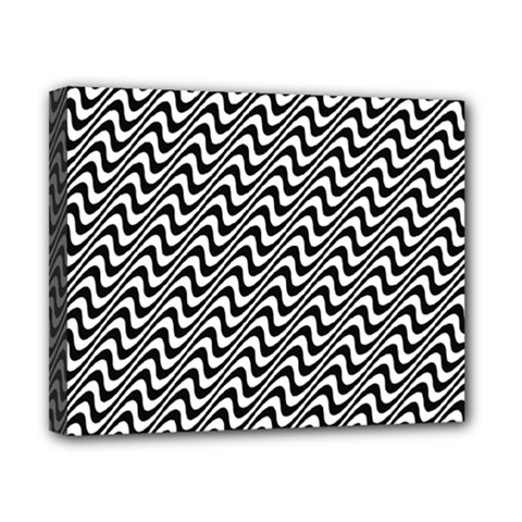 Black And White Waves Illusion Pattern Canvas 10  X 8  by paulaoliveiradesign
