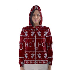 Ugly Christmas Sweater Hooded Wind Breaker (women) by Valentinaart