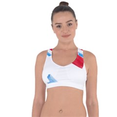 Tricolor Banner Watercolor Painting Art Cross String Back Sports Bra by picsaspassion