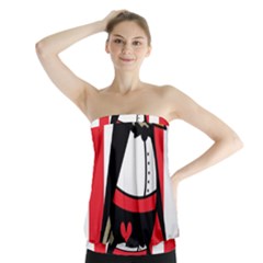 Bird Cute Design Cartoon Drawing Strapless Top by Celenk