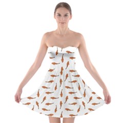 Koi Fishes Motif Pattern Strapless Bra Top Dress by dflcprintsclothing