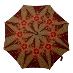 Red Star Ribbon Elegant Kaleidoscopic Design Hook Handle Umbrellas (medium) by yoursparklingshop