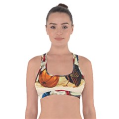 Vintage Thanksgiving Cross Back Sports Bra by Valentinaart
