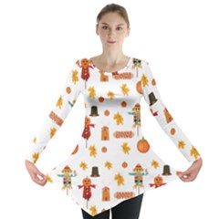 Thanksgiving Long Sleeve Tunic  by Valentinaart