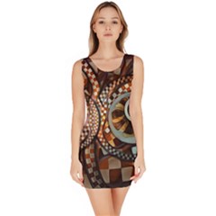Midnight Never Ends, A Red Checkered Diner Fractal Bodycon Dress by jayaprime