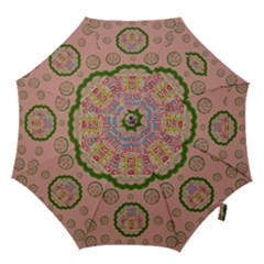 Sankta Lucia With Friends Light And Floral Santa Skulls Hook Handle Umbrellas (medium) by pepitasart