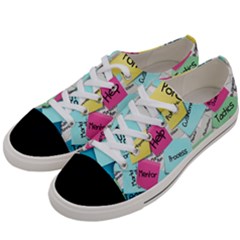 Stickies Post It List Business Women s Low Top Canvas Sneakers by Celenk