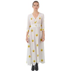 Happy Sun Motif Kids Seamless Pattern Button Up Boho Maxi Dress by dflcprintsclothing