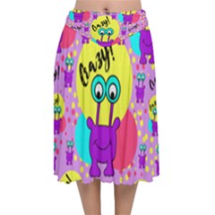 Crazy Velvet Flared Midi Skirt by gasi