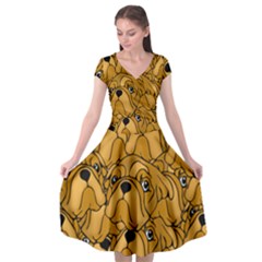 Bulldogge Cap Sleeve Wrap Front Dress by gasi