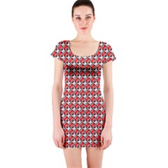 Pattern Short Sleeve Bodycon Dress by gasi