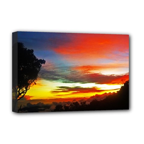 Sunset Mountain Indonesia Adventure Deluxe Canvas 18  X 12   by Celenk