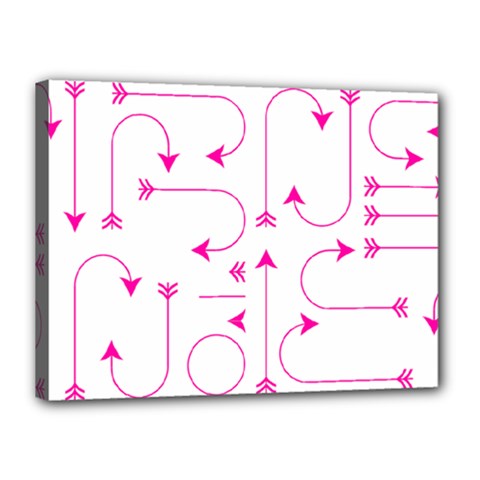 Arrows Girly Pink Cute Decorative Canvas 16  X 12  by Celenk