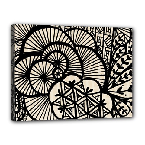 Background Abstract Beige Black Canvas 16  X 12  by Celenk