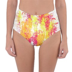 Painting Spray Brush Paint Reversible High-waist Bikini Bottoms by Celenk