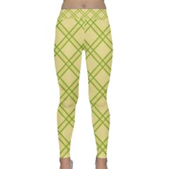 Tartan (yellow And Green)  Classic Yoga Leggings by berwies