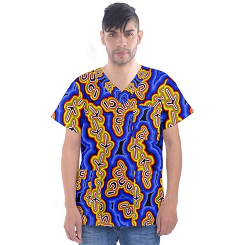 Emu Dreaming Men s V-neck Scrub Top by hogartharts