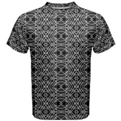 Black And White Ethnic Pattern Men s Cotton Tee by dflcprints