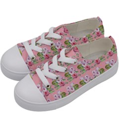 Floral Pattern Kids  Low Top Canvas Sneakers by SuperPatterns