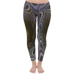 Fractal Waves Whirls Modern Classic Winter Leggings by Celenk