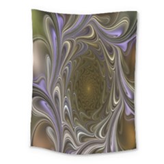 Fractal Waves Whirls Modern Medium Tapestry by Celenk