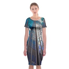 Architecture Skyscraper Classic Short Sleeve Midi Dress by Celenk